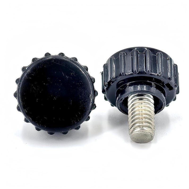 heyday M6x8mm 304 Stainless Steel Threaded Knurled Thumbscrew Screw on Knobs Grips Black Round Clamping Screw, Black(20 Pcs) - Image 4