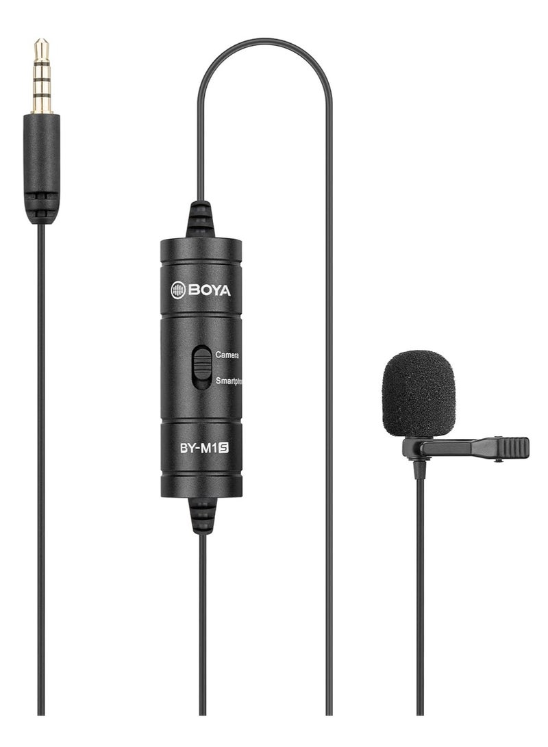 Boya By-M1 Lavalier Microphone With Foam Windscreen For Smartphones And Cameras - black - Image 1