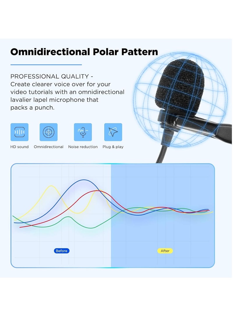 Boya By-M1 Lavalier Microphone With Foam Windscreen For Smartphones And Cameras - black - Image 4