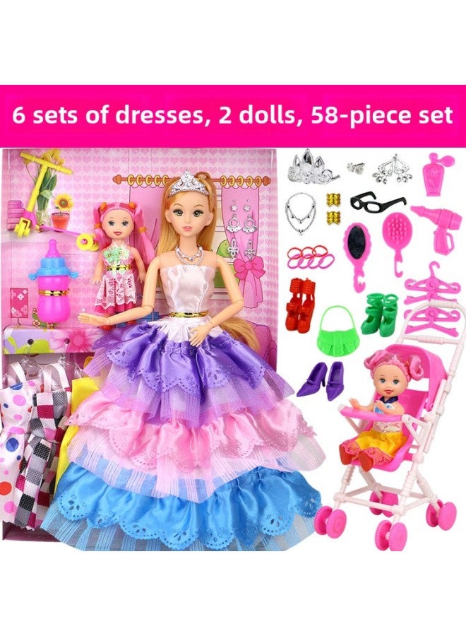Princess Dress Doll Set Gift Box Children's Play House Toy Stall Girls' Dress Up Game Dolls-Color:X1 Paragraph-Height:Exquisite Gift Box 【12 Joint Doll】】 - Image 1