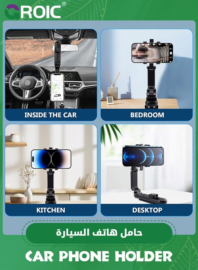 GROIC Rotatable and Retractable Car Phone Holder, Muti-Use Car Rotation Phone Clip, Universal Car Phone Holder Mount, Cell Phone Holder Car Compatible with All Phone - Image 5