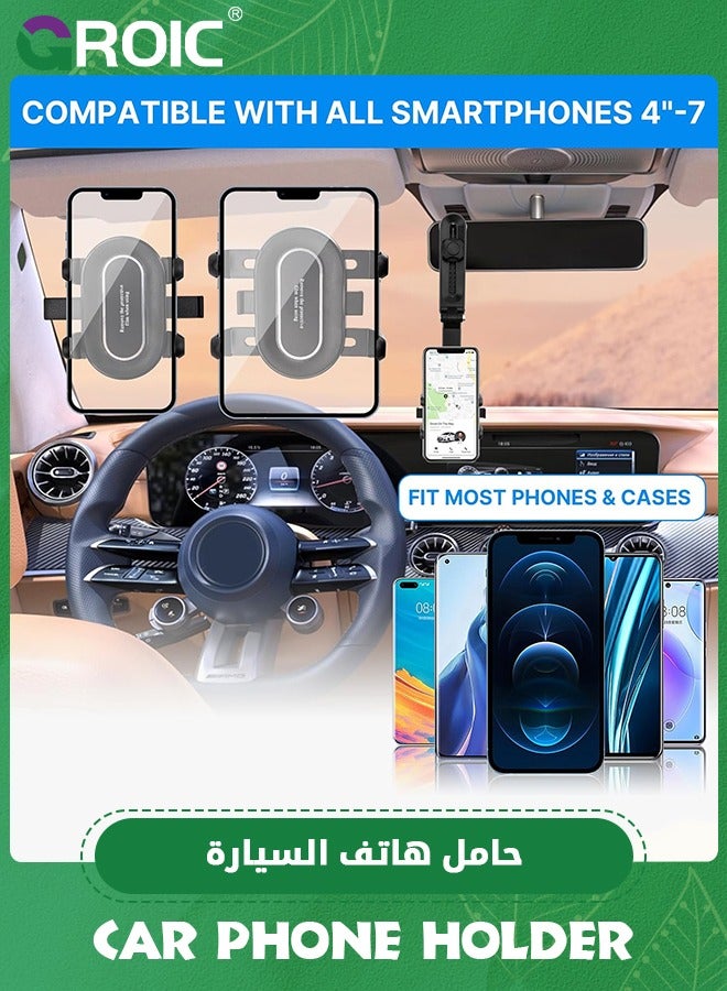 GROIC Rotatable and Retractable Car Phone Holder, Muti-Use Car Rotation Phone Clip, Universal Car Phone Holder Mount, Cell Phone Holder Car Compatible with All Phone - Image 4