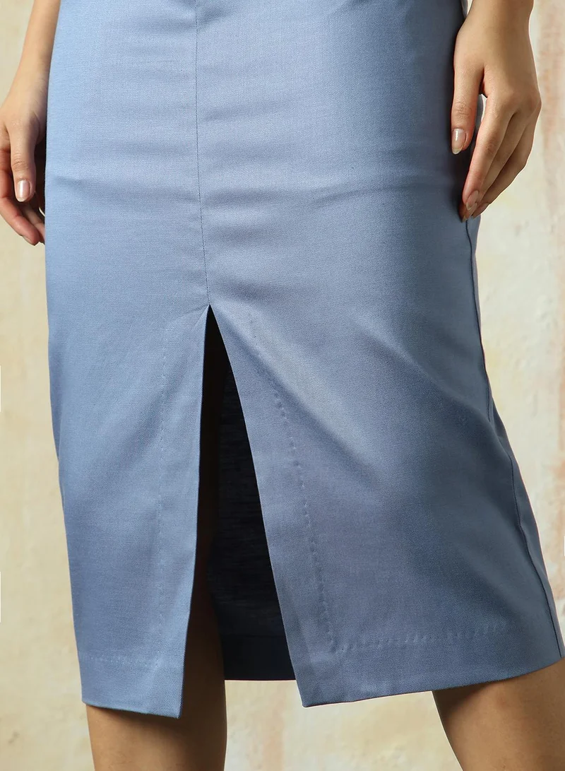 HIGH STAR Women's Infinity Cotton Blend Solid Midi Pencil Oversized Co-Ords