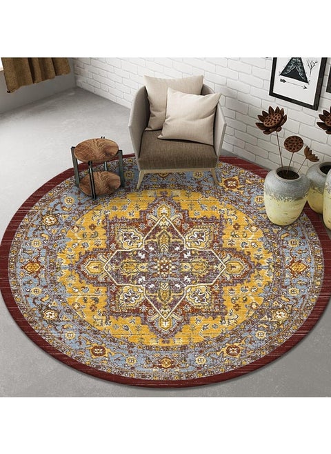 Polyester Fiber Machine Washable Bohemian Style Circular Carpet