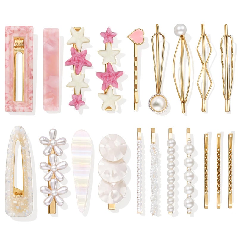 SUMAJU 20 Pcs Decorative Hair Clips, Fashion Hair Accessories Wedding Bobby Hair Pins Cute Barrettes for Women and Girls, Pearl Small Fancy Hair Clip for Short and Fine Hair, Birthday Gifts - Image 1