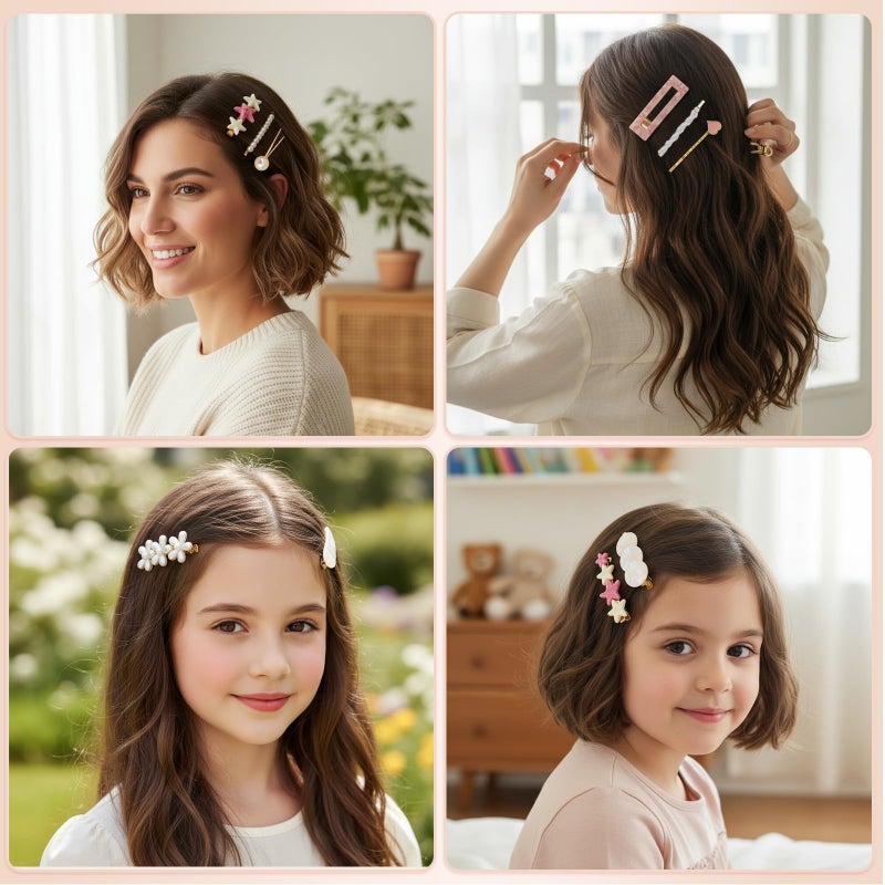 SUMAJU 20 Pcs Decorative Hair Clips, Fashion Hair Accessories Wedding Bobby Hair Pins Cute Barrettes for Women and Girls, Pearl Small Fancy Hair Clip for Short and Fine Hair, Birthday Gifts - Image 3