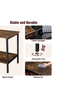 AGD Multifunctional TV Console Table for Home Living Room, 180*40*52cm TV Stand Supports TV Screens Up to 75 Inch, Metal Frame and Shelves for Displaying and Storing Various Items/Brown  - Image 4