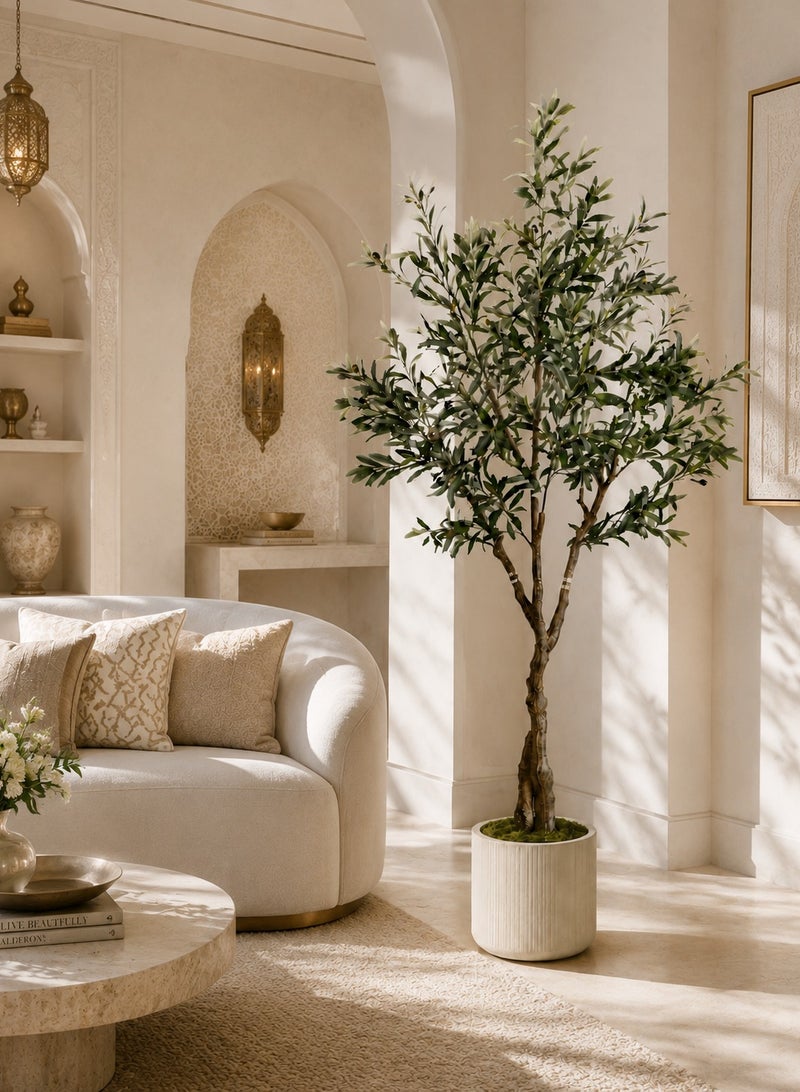 Zvezvia Artificial Olive Tree for Home Decor, Lifelike Fake Potted Plant with Realistic Trunk, Perfect for Indoor/Living Room Decoration - Image 2