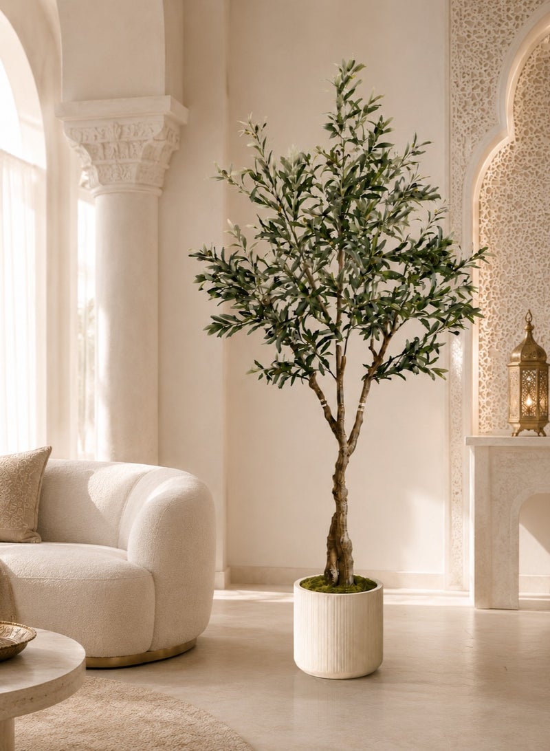 Zvezvia Artificial Olive Tree for Home Decor, Lifelike Fake Potted Plant with Realistic Trunk, Perfect for Indoor/Living Room Decoration - Image 5