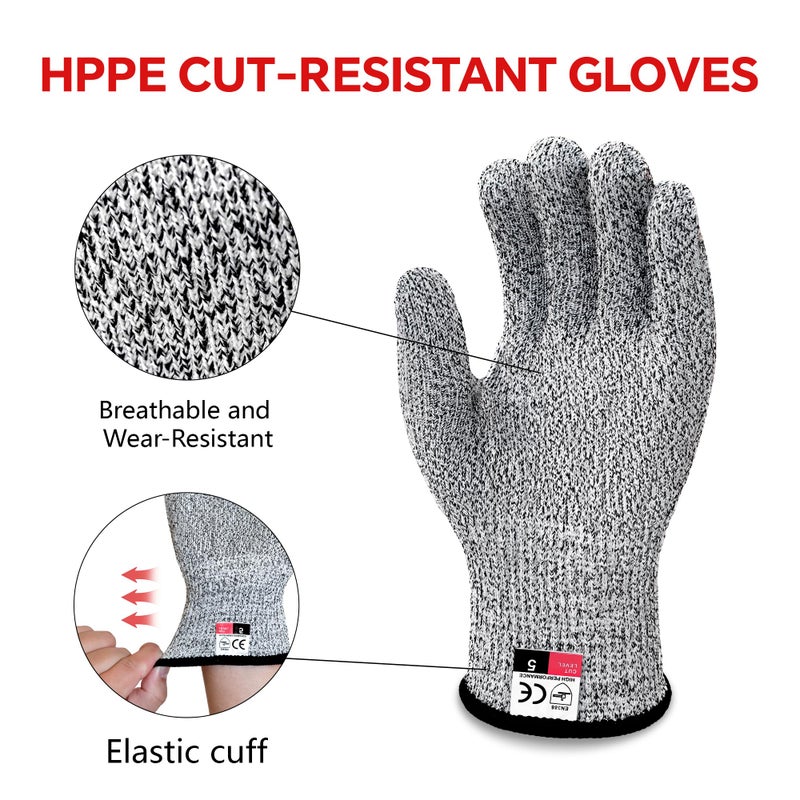 ZEEGO Level 5 Cut Resistant Gloves,Professional Cutting Gloves for Kitchen & Meat Processing, Machine Washable, Food Grade, for Butcher, Oyster Shucking, Outdoor Use (Size L) - Image 2