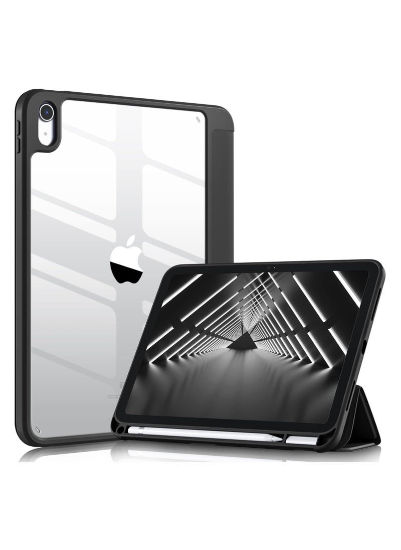 ELTRAZONE - Case Compatible with iPad 10th Generation 2022 10.9 Inch (A2696 A2757 A2777) – Slim Protective Cover with Clear Back Shell, Auto Wake/Sleep Function, Built-in Pencil Holder, Black, Lightweight, Shockproof, Full Access to Ports & Buttons - Image 1