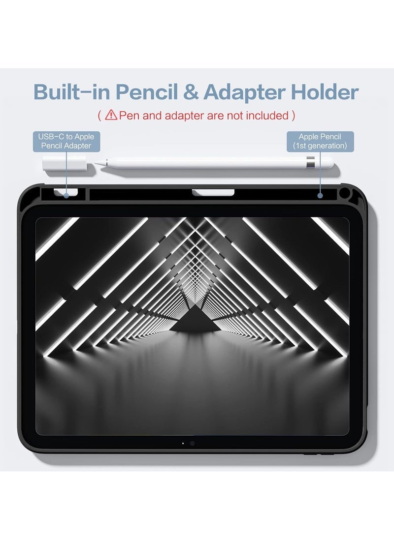 ELTRAZONE - Case Compatible with iPad 10th Generation 2022 10.9 Inch (A2696 A2757 A2777) – Slim Protective Cover with Clear Back Shell, Auto Wake/Sleep Function, Built-in Pencil Holder, Black, Lightweight, Shockproof, Full Access to Ports & Buttons - Image 1