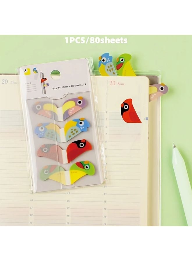 Cartoon PET Sticky Notes 80 Sheets Type D Waterproof Translucent Index Labels Office Stationery - Image 1