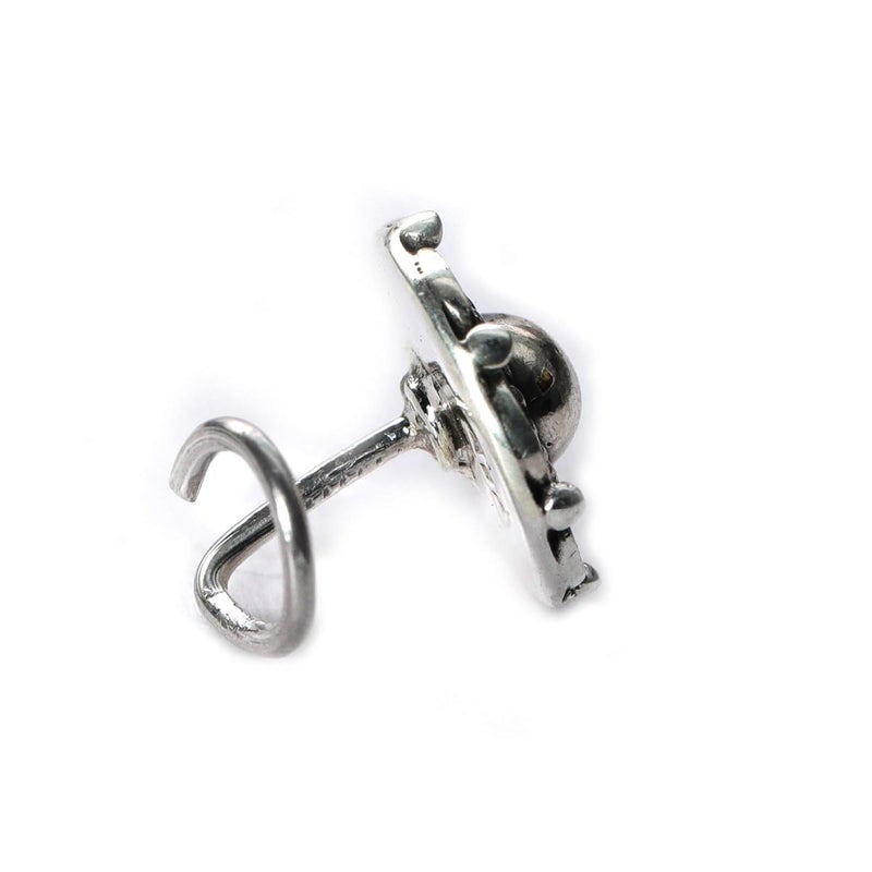 JSAJ Store Stone Nose Pin Wire Nose Pin in Pure 92.5 Sterling Silver - Image 3