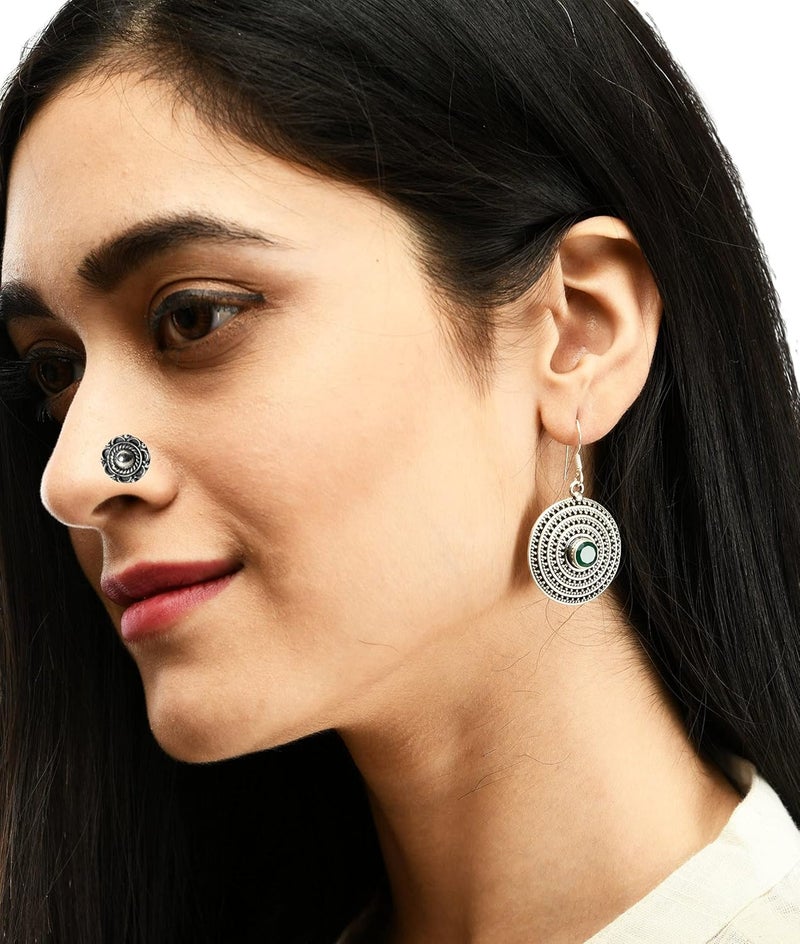 JSAJ Store Stone Nose Pin Wire Nose Pin in Pure 92.5 Sterling Silver - Image 5