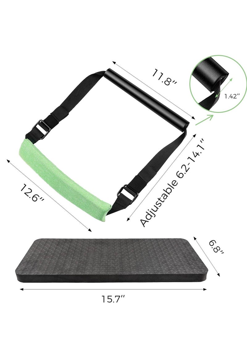 SYOSI - Upgraded Nordic Hamstring Curl Strap, Adjustable Nordic Strap with Soft Knee Pad & Instructions, High Stability Design for Nordic Curl, Ab Workout, Hamstring Curls - Image 1