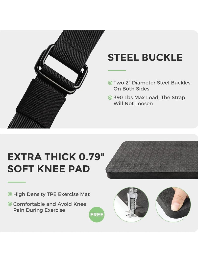 SYOSI - Upgraded Nordic Hamstring Curl Strap, Adjustable Nordic Strap with Soft Knee Pad & Instructions, High Stability Design for Nordic Curl, Ab Workout, Hamstring Curls - Image 1