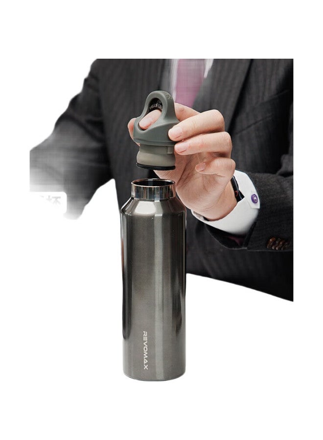 Revomax Insulated Mug For Men, High-End 316 Stainless Steel Food-Grade Water Bottle, Practical Gift Cup - Mocha Gray - Image 2