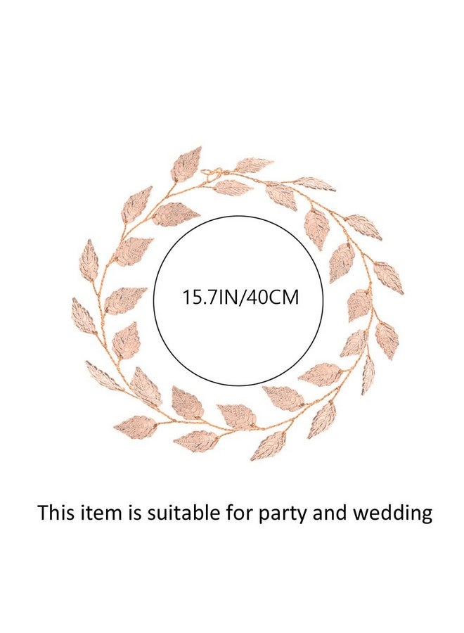 JAKAWIN Leaf Bride Wedding Hair Vine Gold Hair Piece Bridal Hair Accessories For Women And Girls Hv179 (Rose Gold)  - Image 4