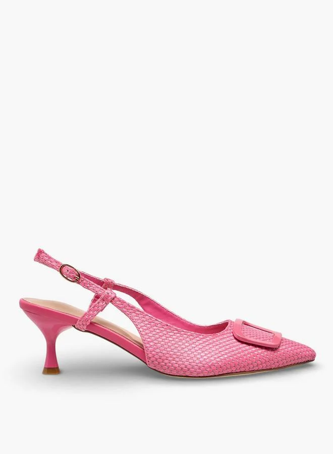 Celeste PINK Women Buckle Closure Kitten Heel Shoes for Women | Best Price UAE