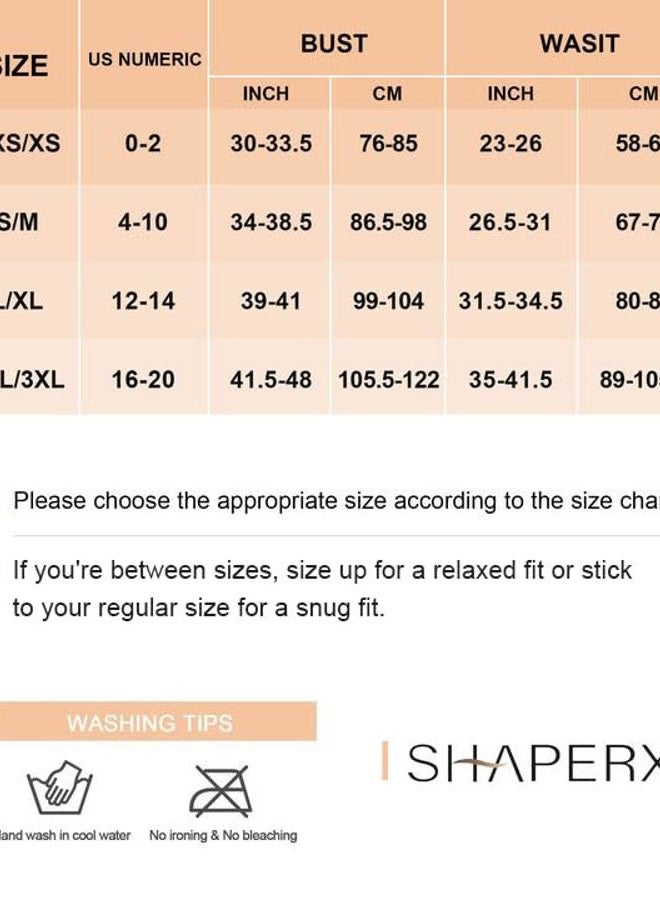 SHAPERX Shapewear Dress for Women Tummy Control Full Slip for Under Dresses Seamless Body Shaper, Beige, L-XL - Image 3