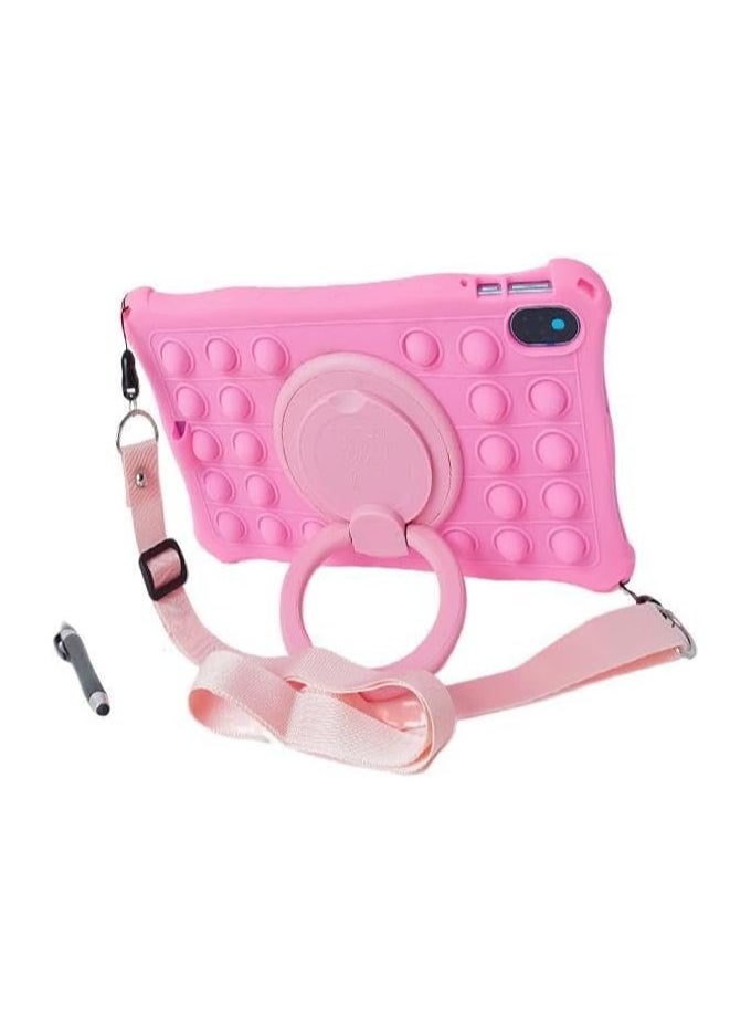 General Case Compatible with Honor Pad 8 12-inch Kids Soft Silicon 360 Rotating Ring Stand Cover with Should Strap and Pen  - Image 2