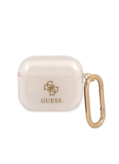 Guess Airpods 3 TPU Colored Glitter Case, 360 Protection, Easy to Install, and Effectively Absorbs Shock - Gold
