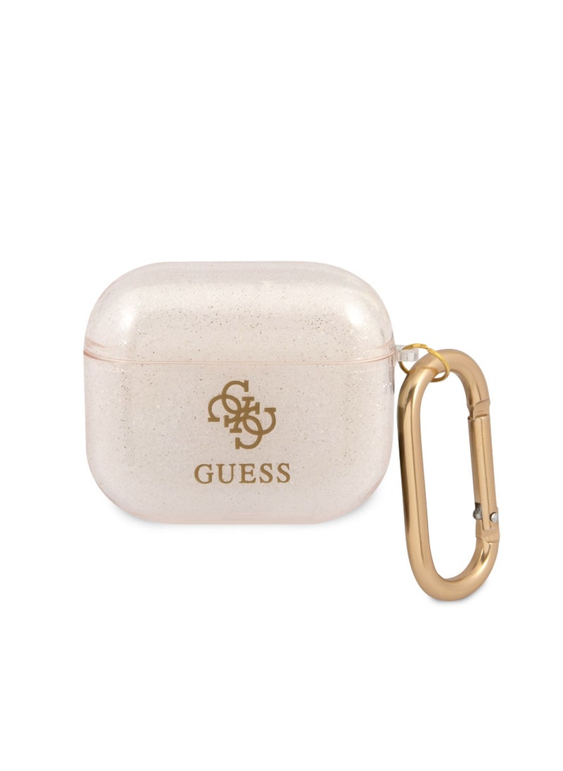 GUESS - Guess Airpods 3 TPU Colored Glitter Case, 360 Protection, Easy to Install, and Effectively Absorbs Shock - Gold - Image 1