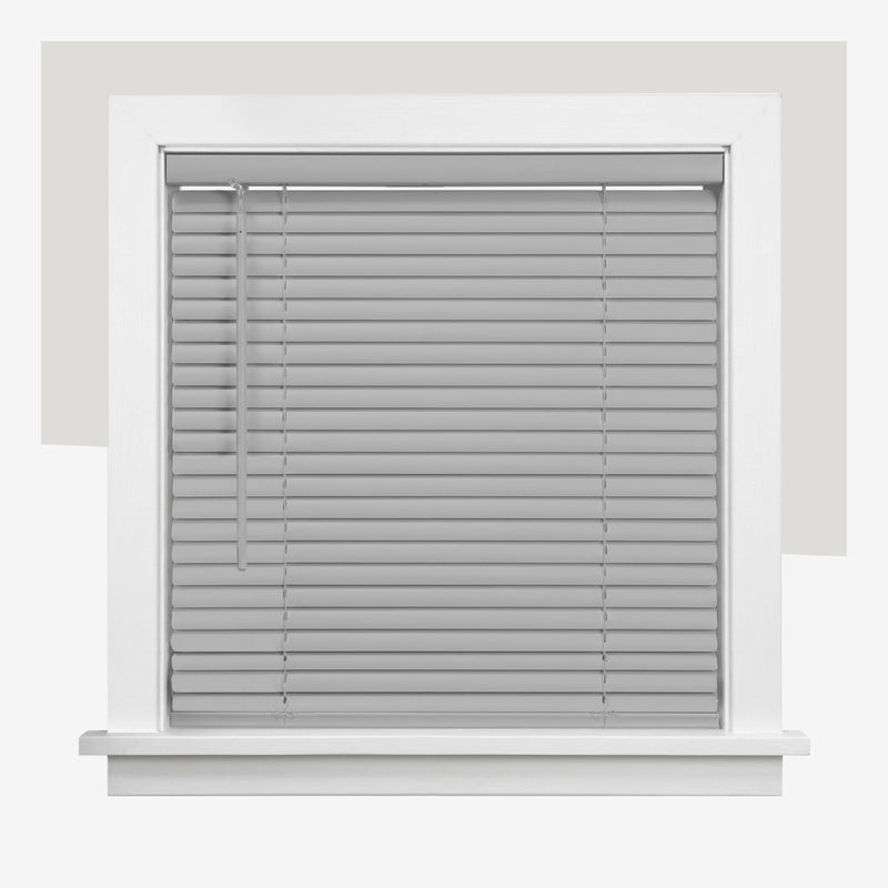 CHICOLOGY Cordless Mini Blinds for Indoor Windows 12 W x 36 H Gray Vinyl 1 Slats with Tilt Wand Light Filtering to Room Darkening MoistureResistant ChildSafe ScrewMount Installation - Image 2