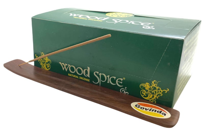 Govinda Incense Stick Holder Bundle with Nandita Wood Spice Incense Sticks - 12 Boxes x 15 Grams - Image 4