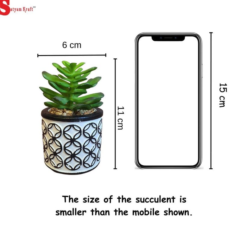 Satyam Kraft SATYAM KRAFT 1 Pc Aesthetic pigmyweeds Succulent Small Mini Plants Faux Flower Plant with Pot Add Charm to Your Home Decor GiftingOfficeRoom Decor Festival Decor  - Image 2