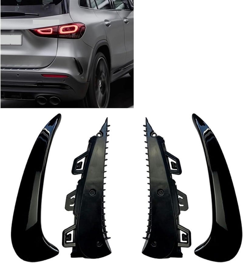 DEMULAX Glossy Black Rear Bumper Side Air Vent Cover Trim - Image 2