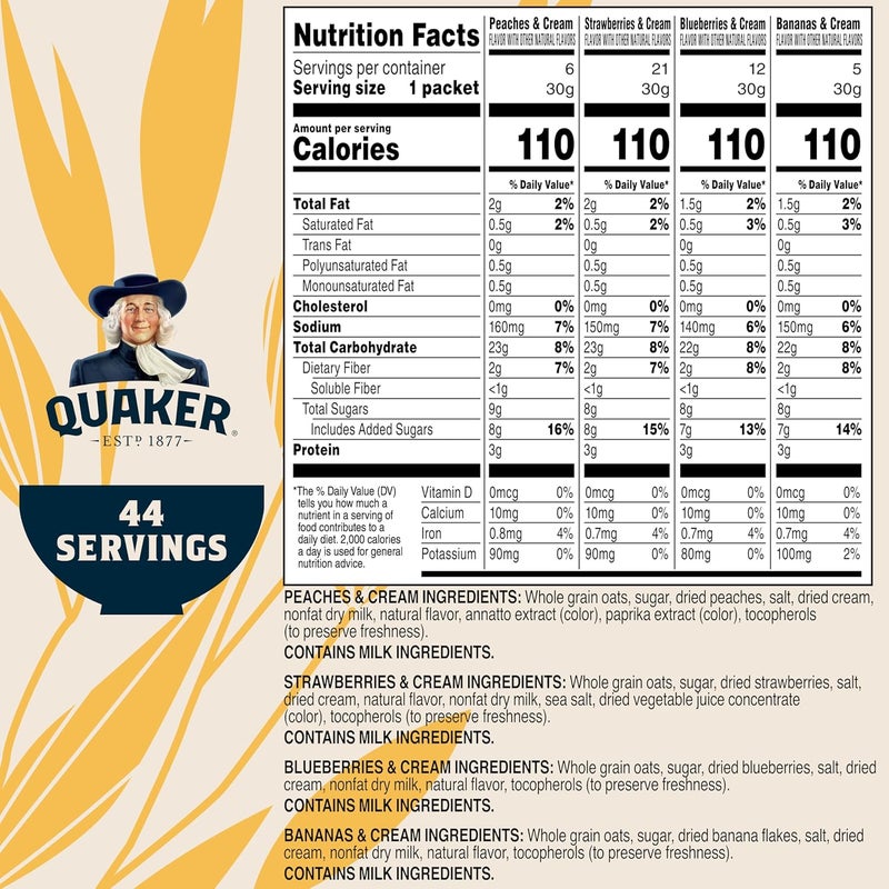 Quaker Instant Oatmeal Fruit & Cream Variety Pack - Image 5