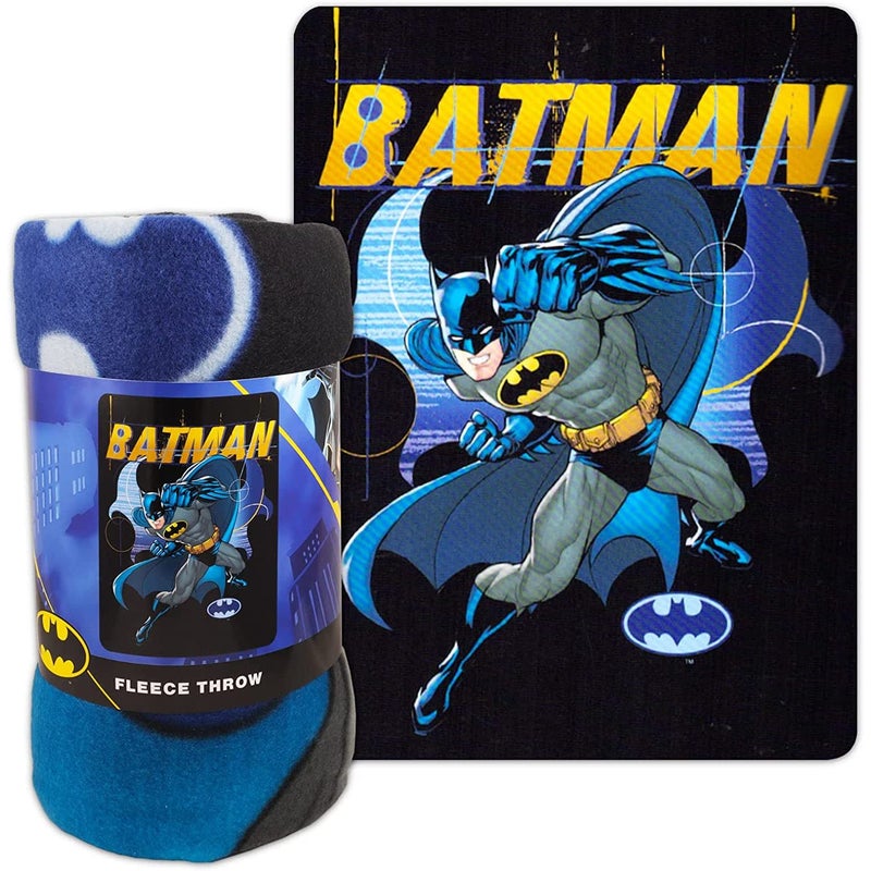Northwest Batman Fleece Blanket 45 x 60 Batman Bedroom Decor Bundle with Stickers and More for Kids Toddlers Children Plush Blanket Soft and Exceptionally LongLasting