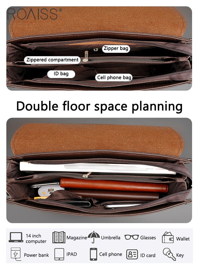 roaiss Men Business Briefcase Versatile Shoulder Bag for Men Ideal for Business and Casual Needs Lightweight with a Sleek Design Convenient Carry Handle  - Image 2
