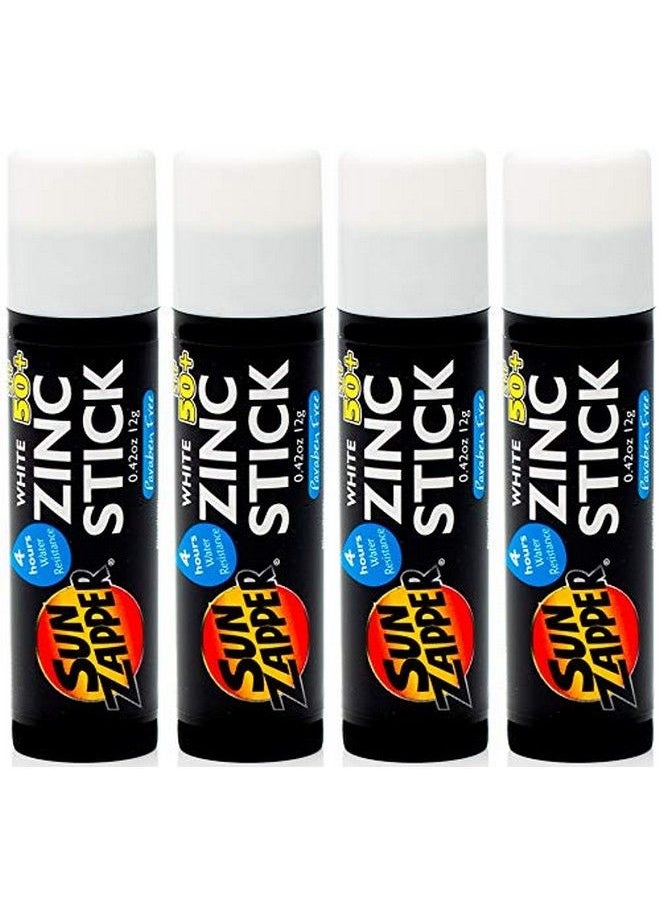 Sun Zapper - Zinc Stick Spf 50+ Sunscreen (4 Pack) 0.42 Oz Stick White - Image 1