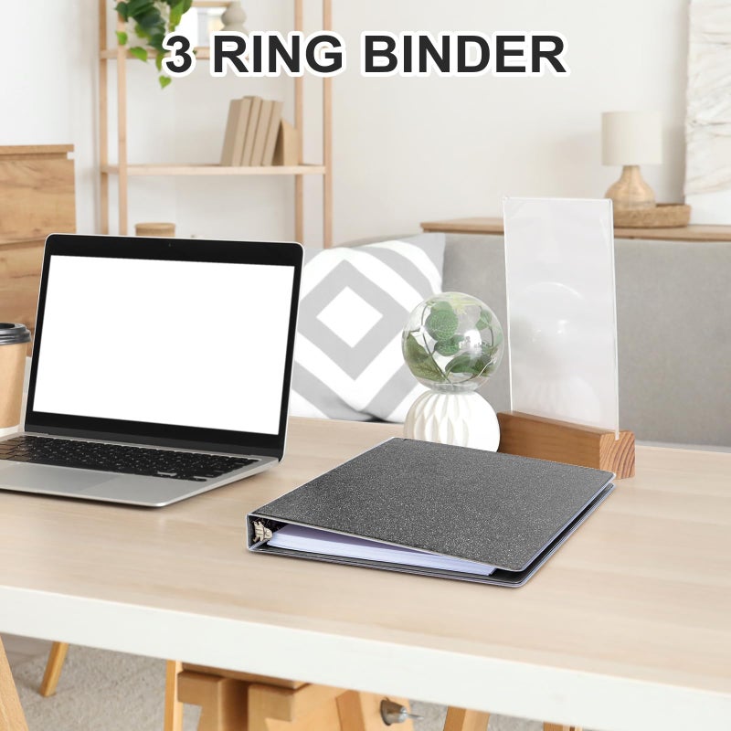 EYROZILL 3 Ring Binders 1 Inch Back to School Supplies Glitter Three Ring Binder to Hold 300 Sheets, Black - Image 3