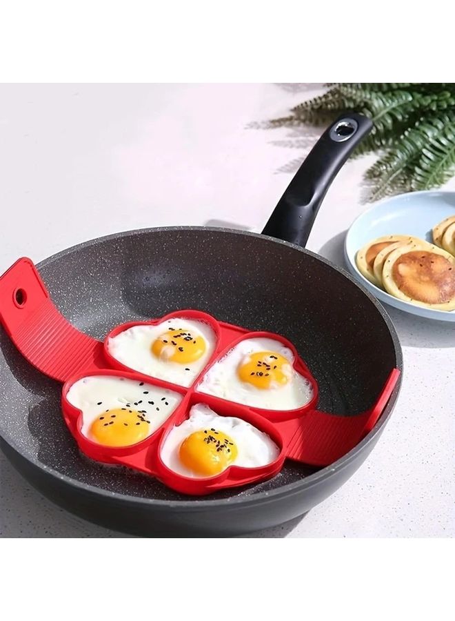 Heart Shaped Pancake Egg Ring Nonstick Silicone Mold Breakfast Maker - Image 4