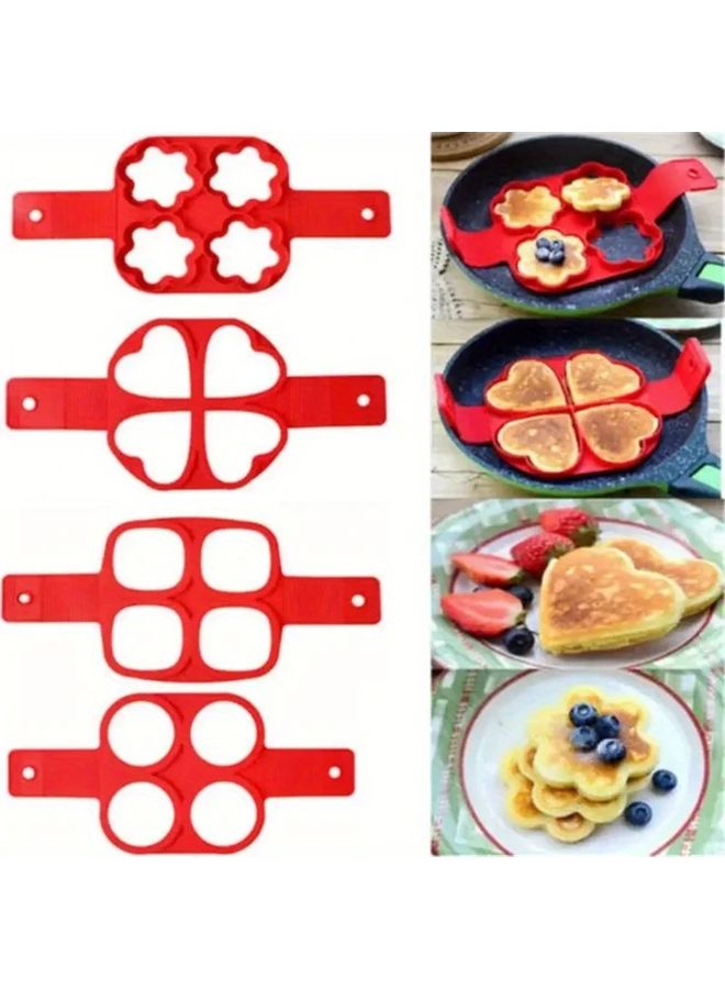 Heart Shaped Pancake Egg Ring Nonstick Silicone Mold Breakfast Maker - Image 2