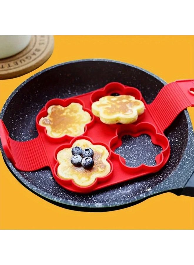 Heart Shaped Pancake Egg Ring Nonstick Silicone Mold Breakfast Maker - Image 3