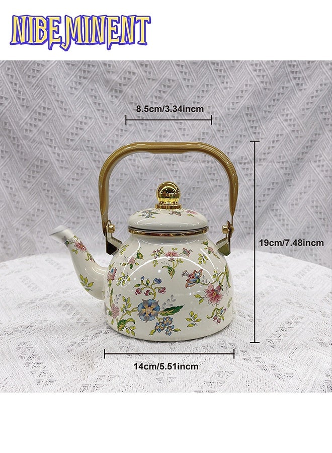 NIBEMINENT A 1.2L Enamel Teapot in Rich Violet Color with a Round Bottom, Featuring a Strainer And a Lid. It Serves As a Cold Water Pot, Tea Kettle, Coffee Pot, And Milk Tea Pot. This Multifunctional Enamel Kettle Is Suitable for Both Induction And Gas Stoves - Image 3