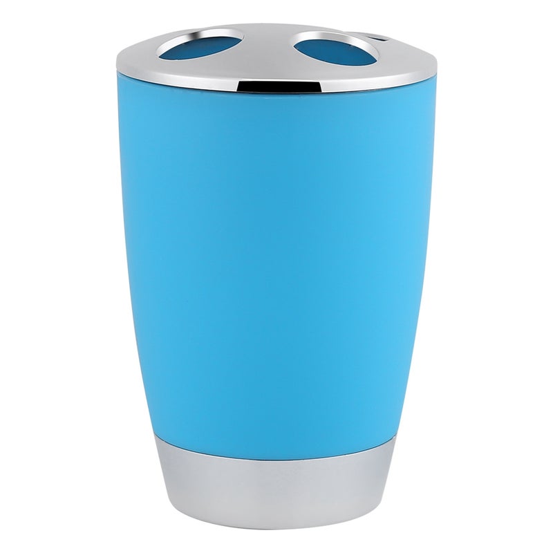 4Pcs/Set Bathroom Suit Accessories Includes Cup Toothbrush Holder Soap Dish Dispenser Blue - Image 2