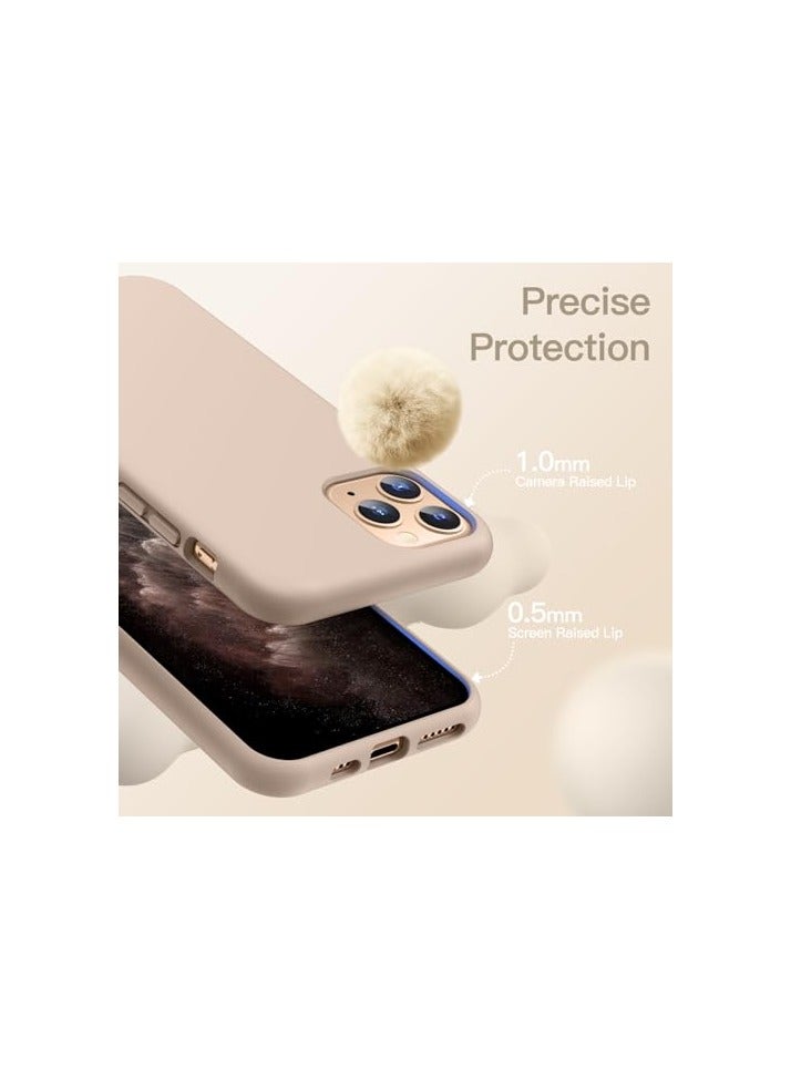 جي تيك حافظة JETech من السيليكون لهاتف iPhone 11 Pro Max مقاس 6.5 بوصة، حافظة هاتف واقية لكامل الجسم ذات ملمس حريري ناعم، غطاء مقاوم للصدمات مع بطانة من الألياف الدقيقة (ذهبي) - Image 4