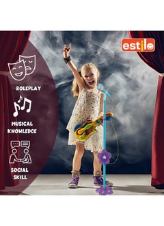 Estilo Estilo Kids Microphone with Stand, Karaoke Microphone for Kids Singing MP3 | Adjustable Height Toys for Kids,Toddlers,Child Kids Musical Microphone Toys,Birthday Gift (Mic Stand Frozen)  - Image 3
