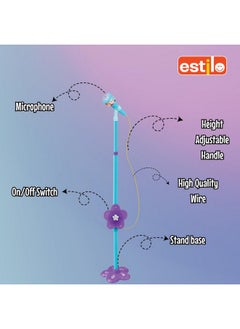 Estilo Estilo Kids Microphone with Stand, Karaoke Microphone for Kids Singing MP3 | Adjustable Height Toys for Kids,Toddlers,Child Kids Musical Microphone Toys,Birthday Gift (Mic Stand Frozen)  - Image 5