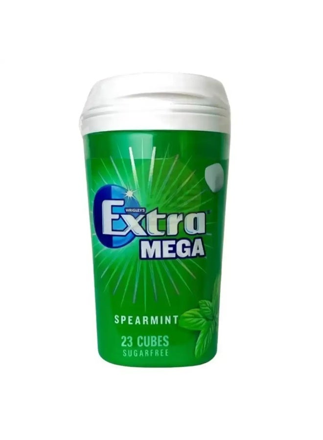 Extra Mega Bottle Spearmint Flavor Chewing Gum Cubes Sugar Free- 23pcs