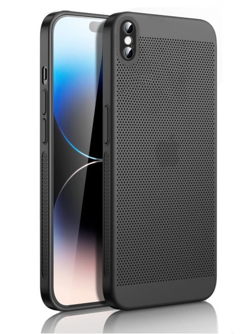 Heat Dissipation Case with Built in Camera Lens Protector Slim Fit Breathable Cooling Anti Fingerprint Hard PC Back ShockproofÂ Cover For Iphone Xs Max (Black)