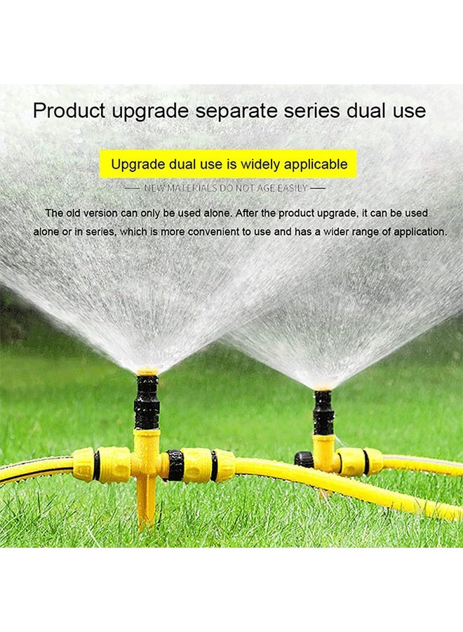 Peachjoy 4 Pack 360° Adjustable Garden Sprinkler, Yellow, Plastic, Rotary, Garden Sprinkler - Image 4