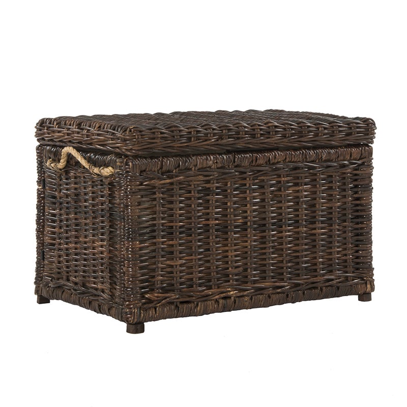happimess HPM9003A Jacob 30 Wicker Storage Trunk Collapsible for flat storage RattanSarang Buaya Coastal for Office Dorm RoomLivingRoom Bedroom Dining Room Brown