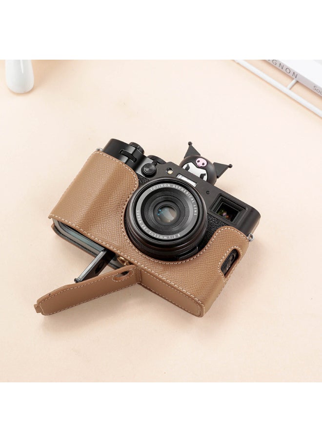 Generic Fuji X00VI Camera Case Leather Case X100V X100T Base Camera Case Protection Bag-Color:X100VI   Elephant Gray  - Image 1